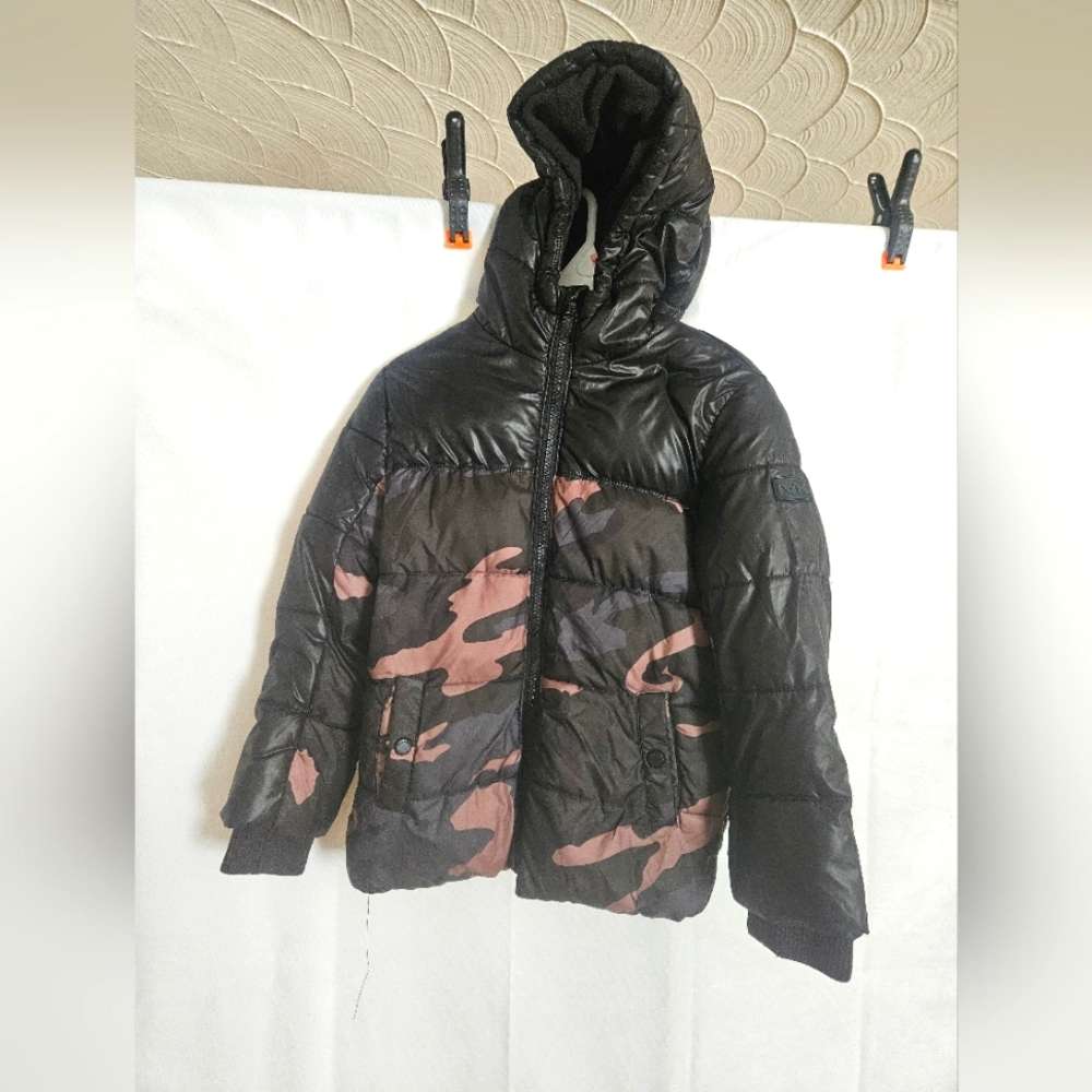 Michael Kors Black Camouflage Puffer Jacket